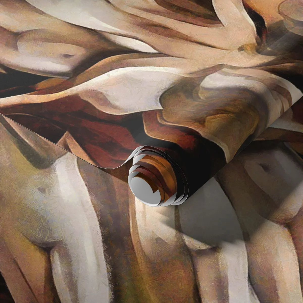 Fototapet Selvklæbende Deluxe Sticker - Tre Nåder 2.0 - Kvinde, Kubisme, Stykke - 350x256 cm