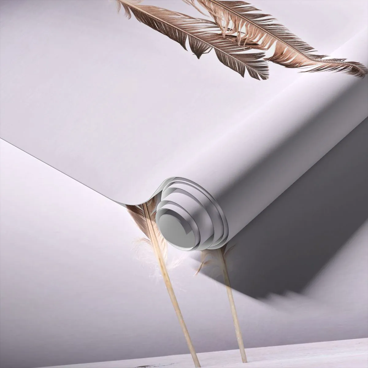 Fototapet på mål Selvklæbende Deluxe Sticker - Mod intetheden - Fuglefjer, Stykke, Grafik