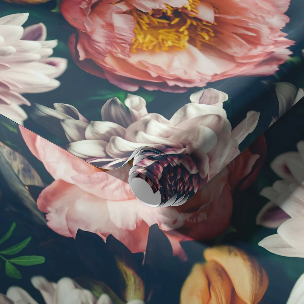 Tapet Autoadeziv Deluxe Sticker - Cu splendoare barocă - Flori, Bujor, Buchet de flori - 300x210 cm