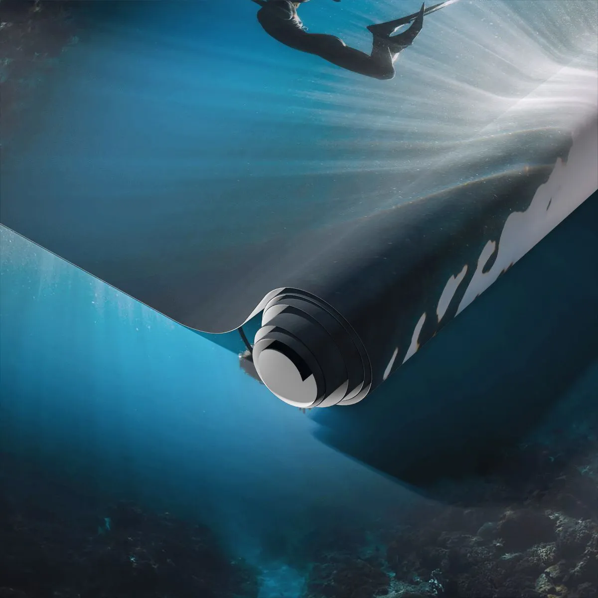 Tapet Autoadeziv Deluxe Sticker - Dans subacvatic - Peștera subacvatică, Raze de soare, Scufundări - 100x70 cm