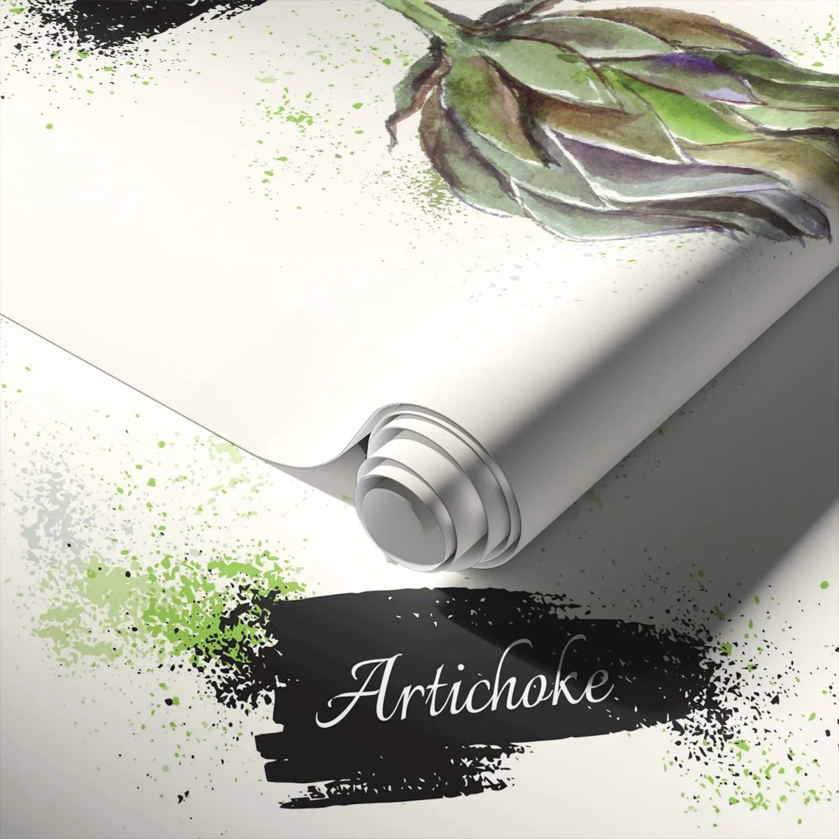 Öntapadós Fotótapéta Deluxe Sticker - Eviva zöldségek! - Articsóka, Konyha, Vízfestmény - 500x350 cm