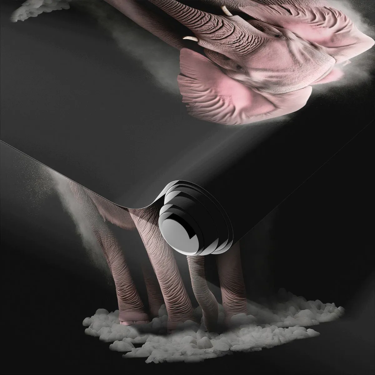 Självhäftande Fototapet Deluxe Sticker - Tänk inte på en rosa elefant! - Sol, Safari, Afrika - 100x70 cm