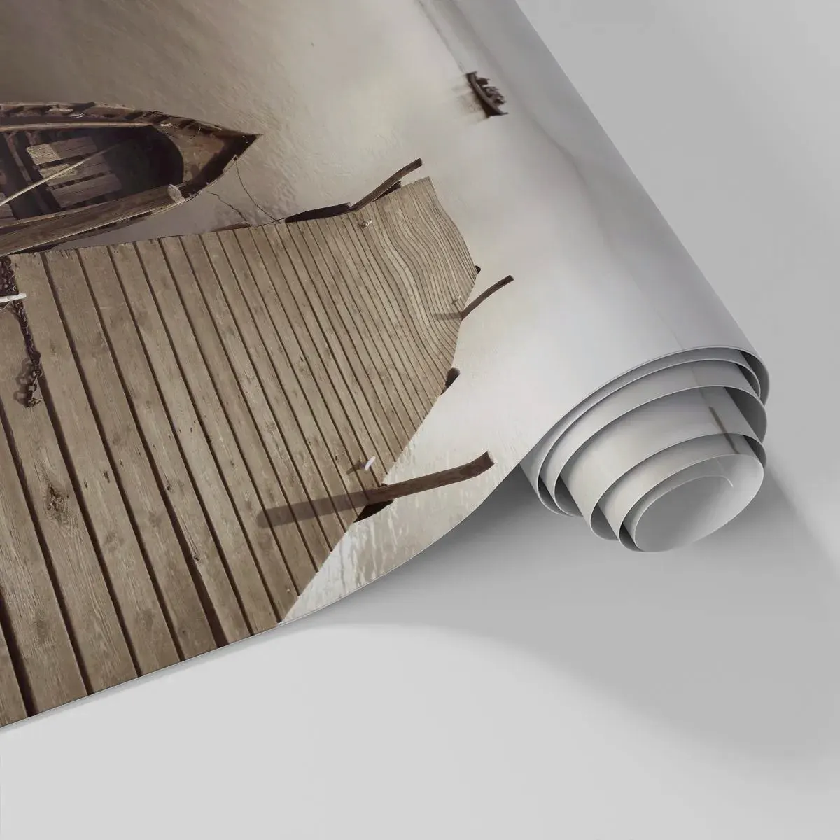 Fototapet Standard Eco - Stora lugnet - Landskap, Sjö, Träbro - 400x280 cm