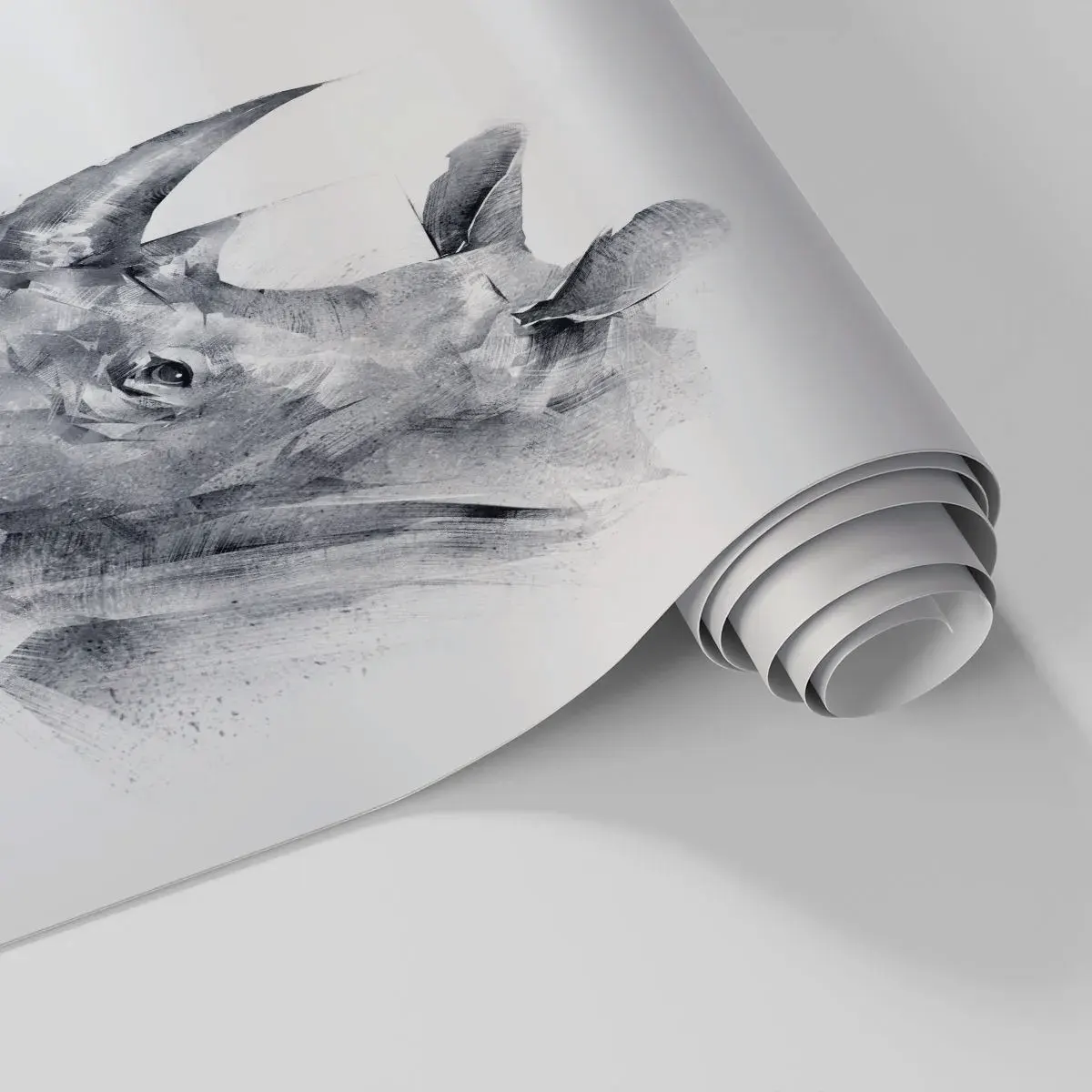 Fototapet Standard Eco - Afrikansk porträtt - Abstraktion, Noshörning, Djur - 400x280 cm