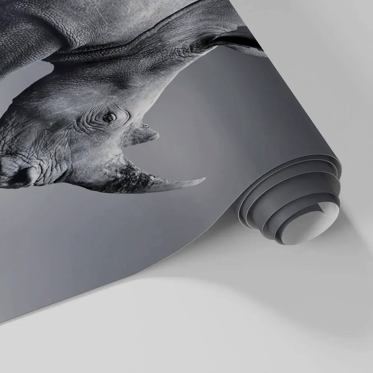 Maßgeschneiderte Fototapete Standard Eco - Unaufhaltsame Stärke - Nashorn, Tiere, Afrika