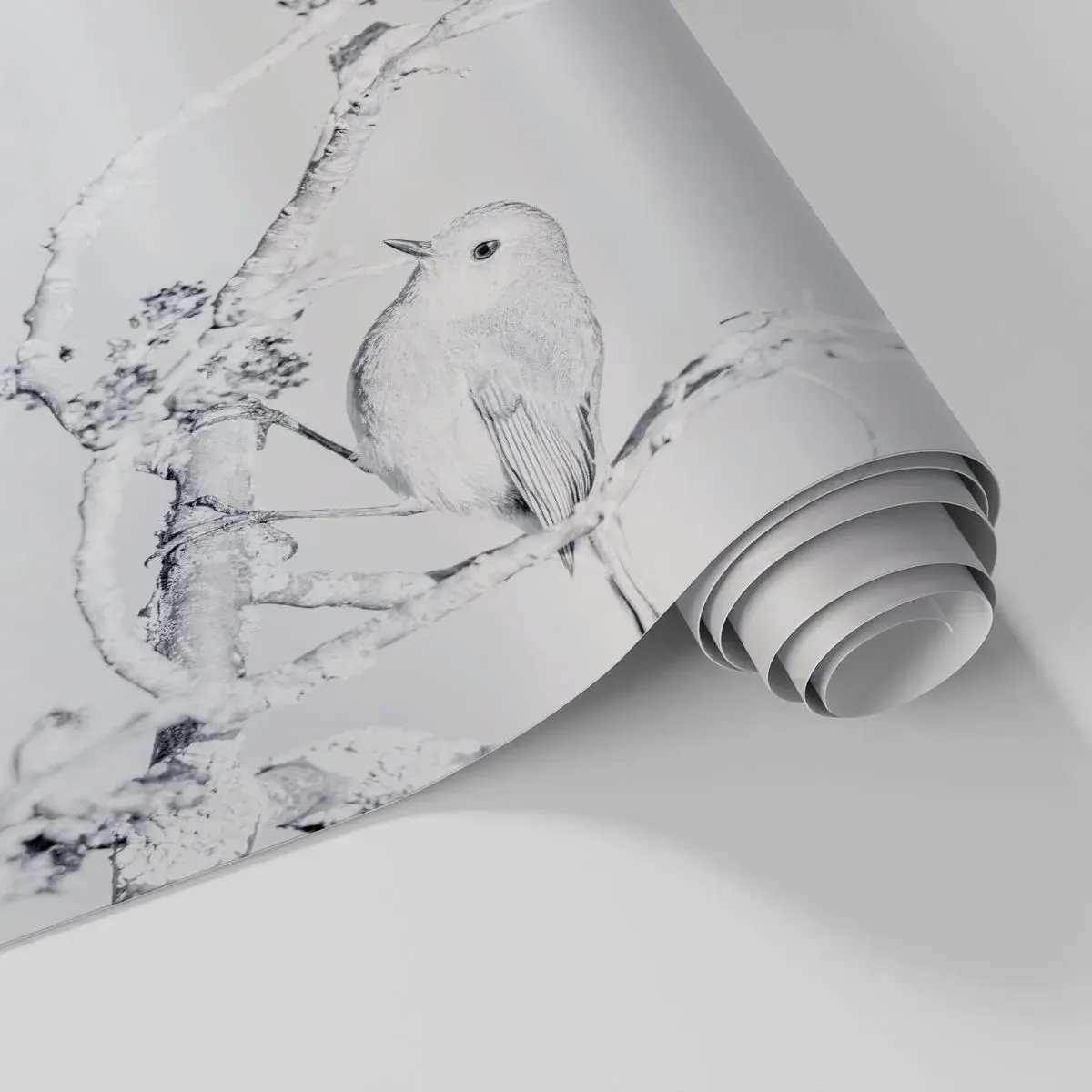 Fototapeta Standard Eco - Zimné ráno - Svetlý, Vták, Príroda - 350x256 cm