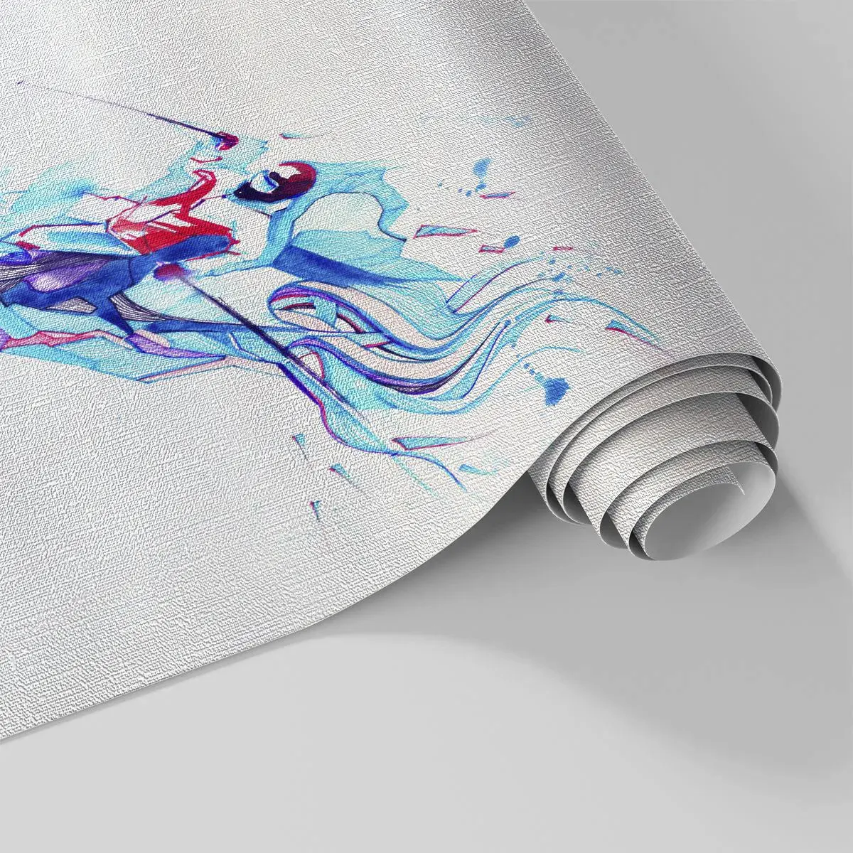 Papier Peint Photo Premium Canvas - Cavalier abstrait aux couleurs dynamiques - 100x70cm - Ruée folle vers la joie - Décoration murale moderne pour le salon et la chambre ARTTOR