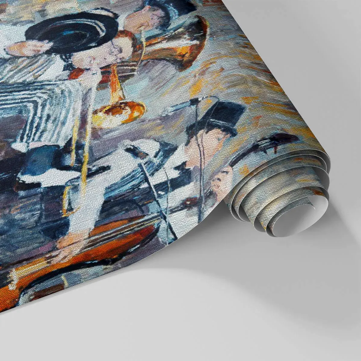 Maßgeschneiderte Fototapete Premium Canvas - Der ganze Jazz - Musik, Band, Musikinstrumente