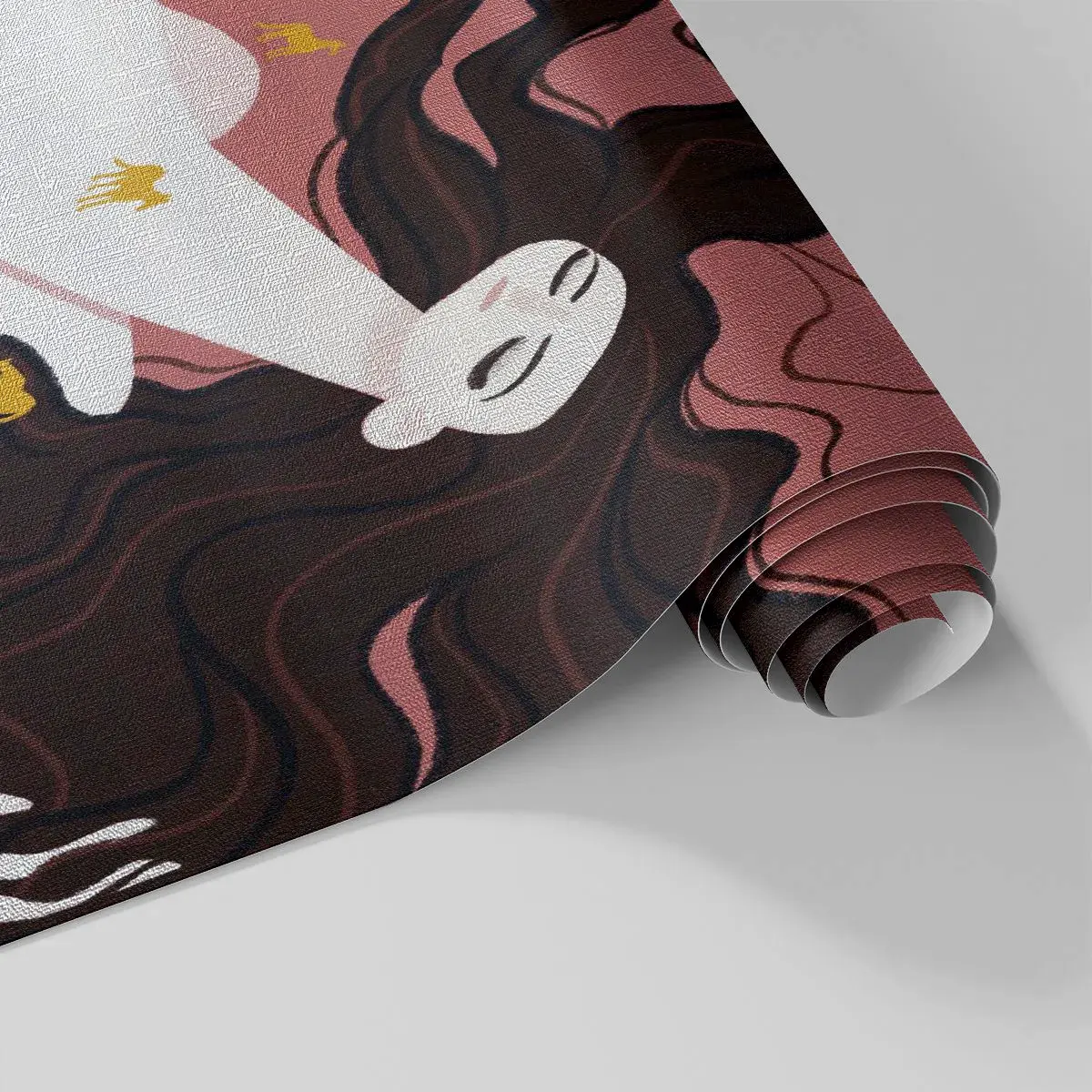 Fototapet Premium Canvas - Dröm om en gyllene häst - Kvinna, Porträtt, Minimalism - 450x315 cm