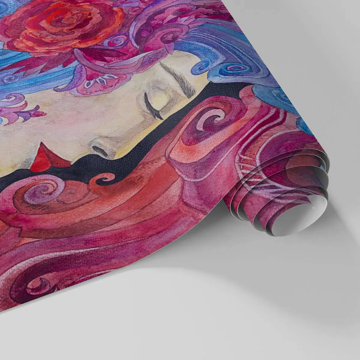 Tapet Autoadeziv Deluxe Sticker - Secesiunea mai trăiește - Femeie, Flori, Zeiţă - 100x70 cm