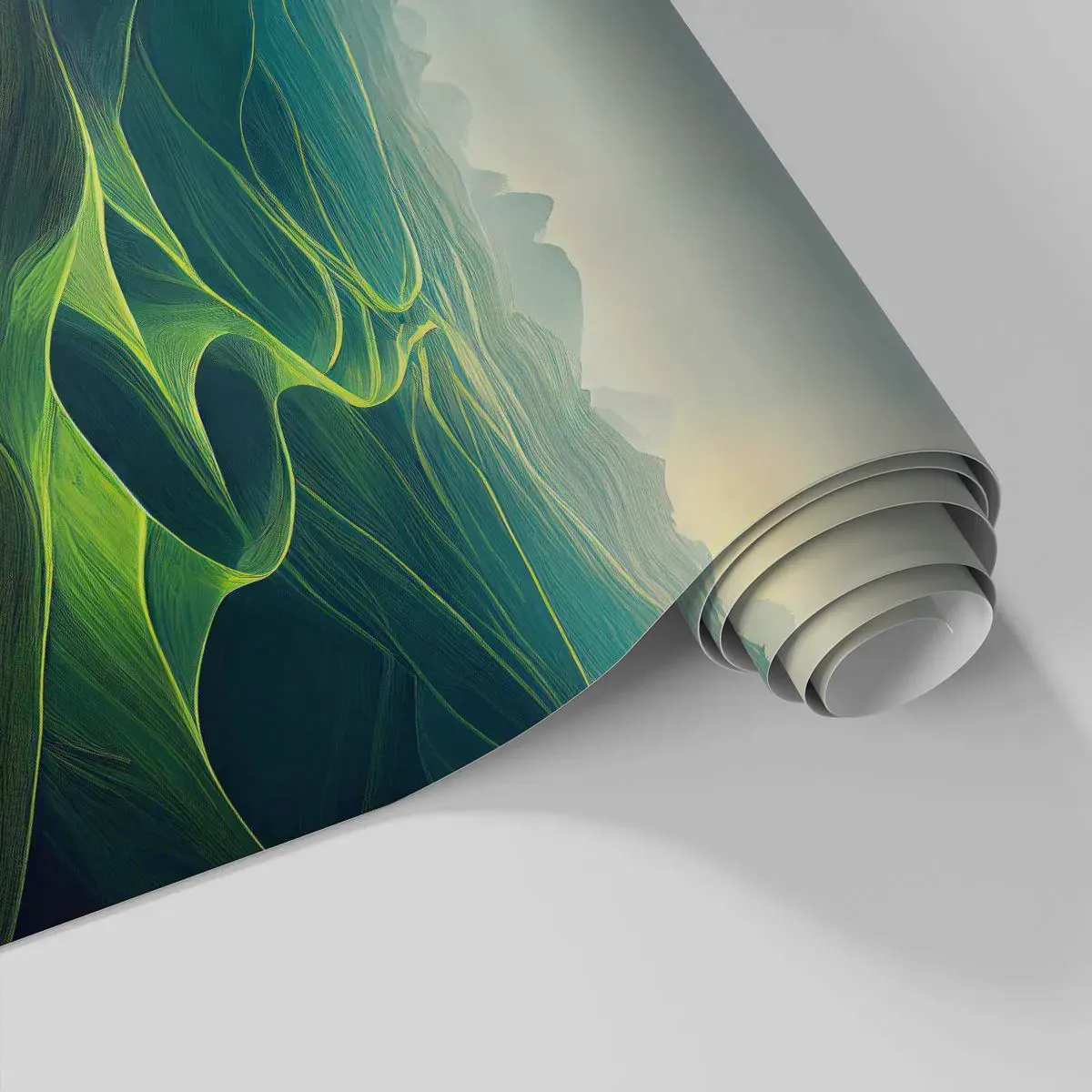 Selbstklebende Fototapete Deluxe Sticker - In den grünen Tälern - Landschaft, Wiese, Täler - 500x350 cm