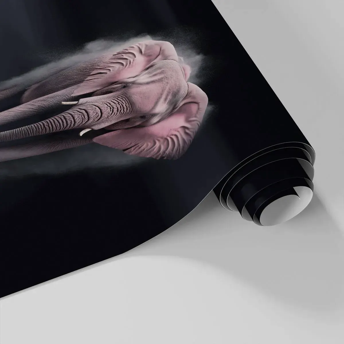 Självhäftande Fototapet Deluxe Sticker - Tänk inte på en rosa elefant! - Sol, Safari, Afrika - 100x70 cm