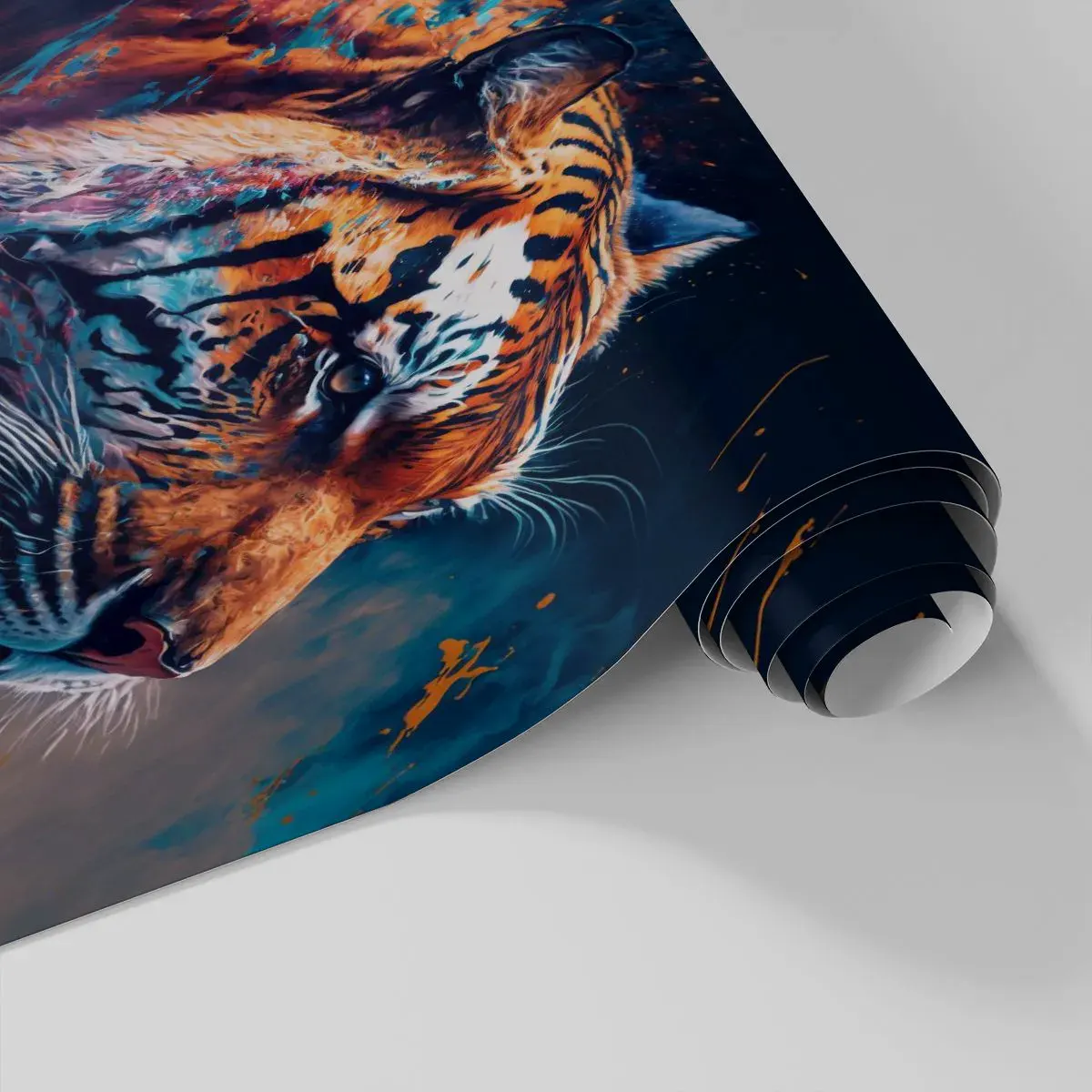 Tapet Autoadeziv Deluxe Sticker - Frumusețe sălbatică - Tigru, Colorat, Animal - 100x70 cm