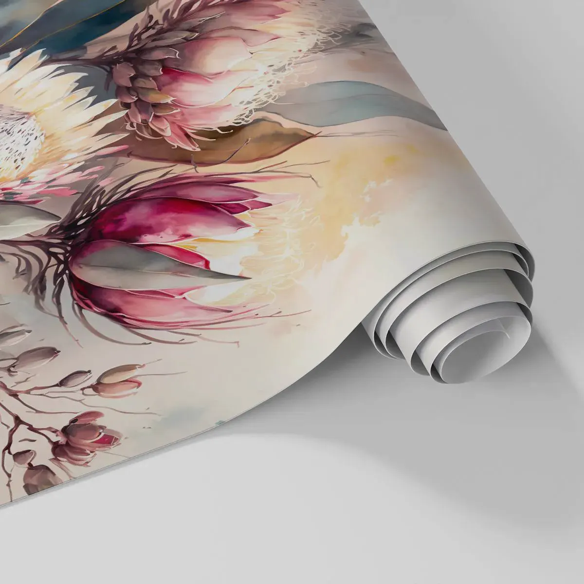 Tapet Autoadeziv Deluxe Sticker - Profil și en face - Flori, Art Deco, Botanică - 100x70 cm