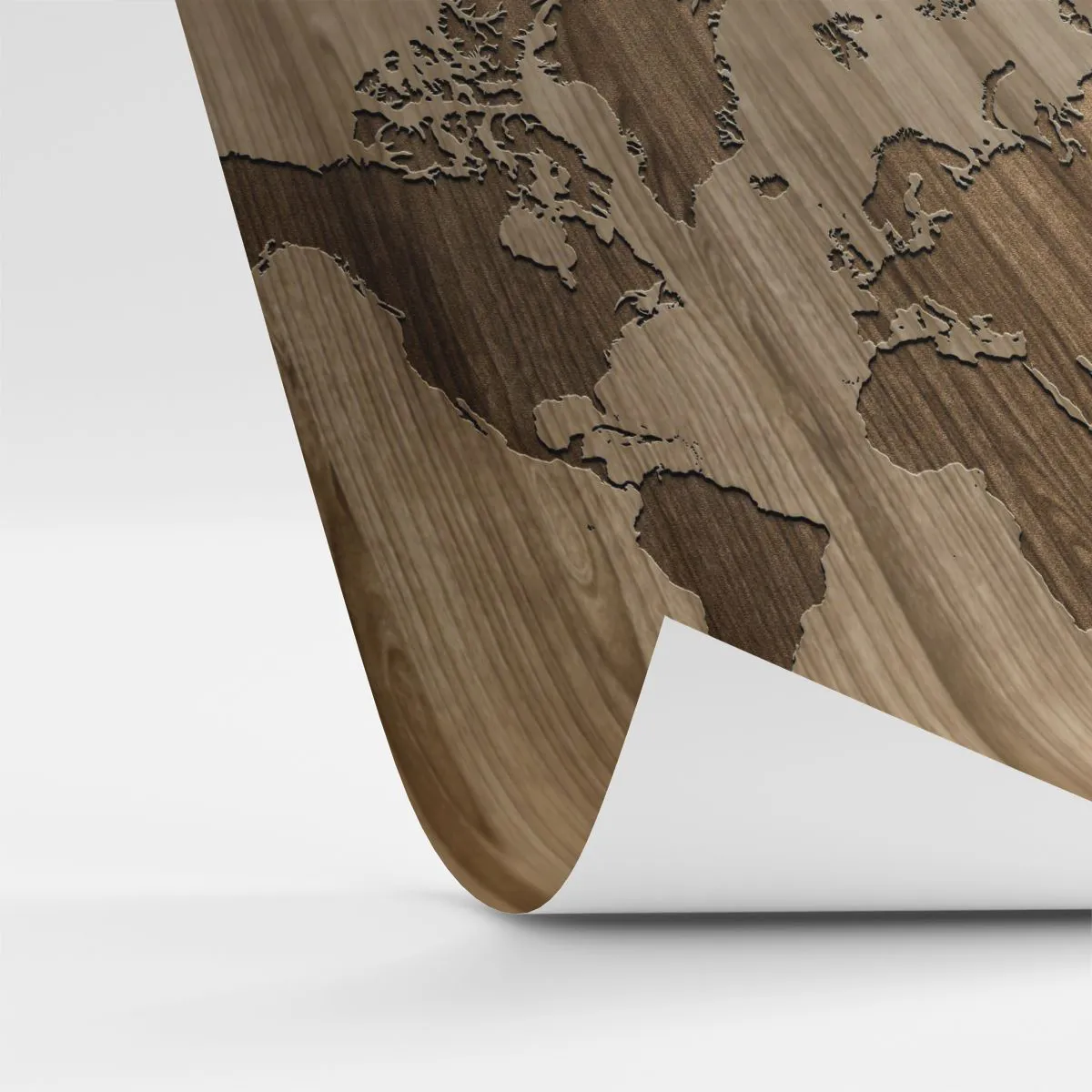 Tapet Standard Eco - Lumea servită pe masă - Harta lumii, Lemn, Continente - 450x315 cm