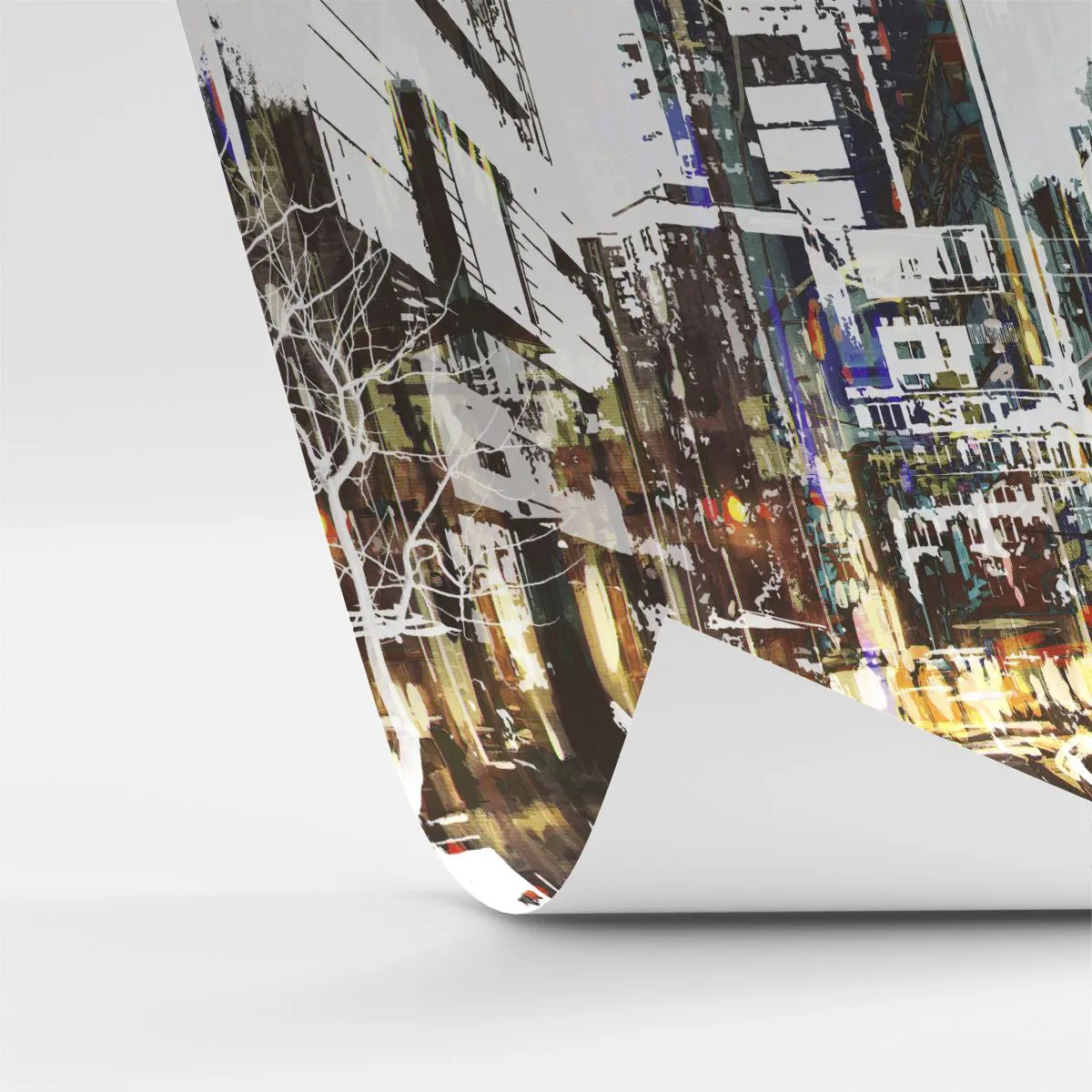 Maßgeschneiderte Fototapete Standard Eco - Eine schillernde Stadt - Stadt, Die Architektur, Grafik