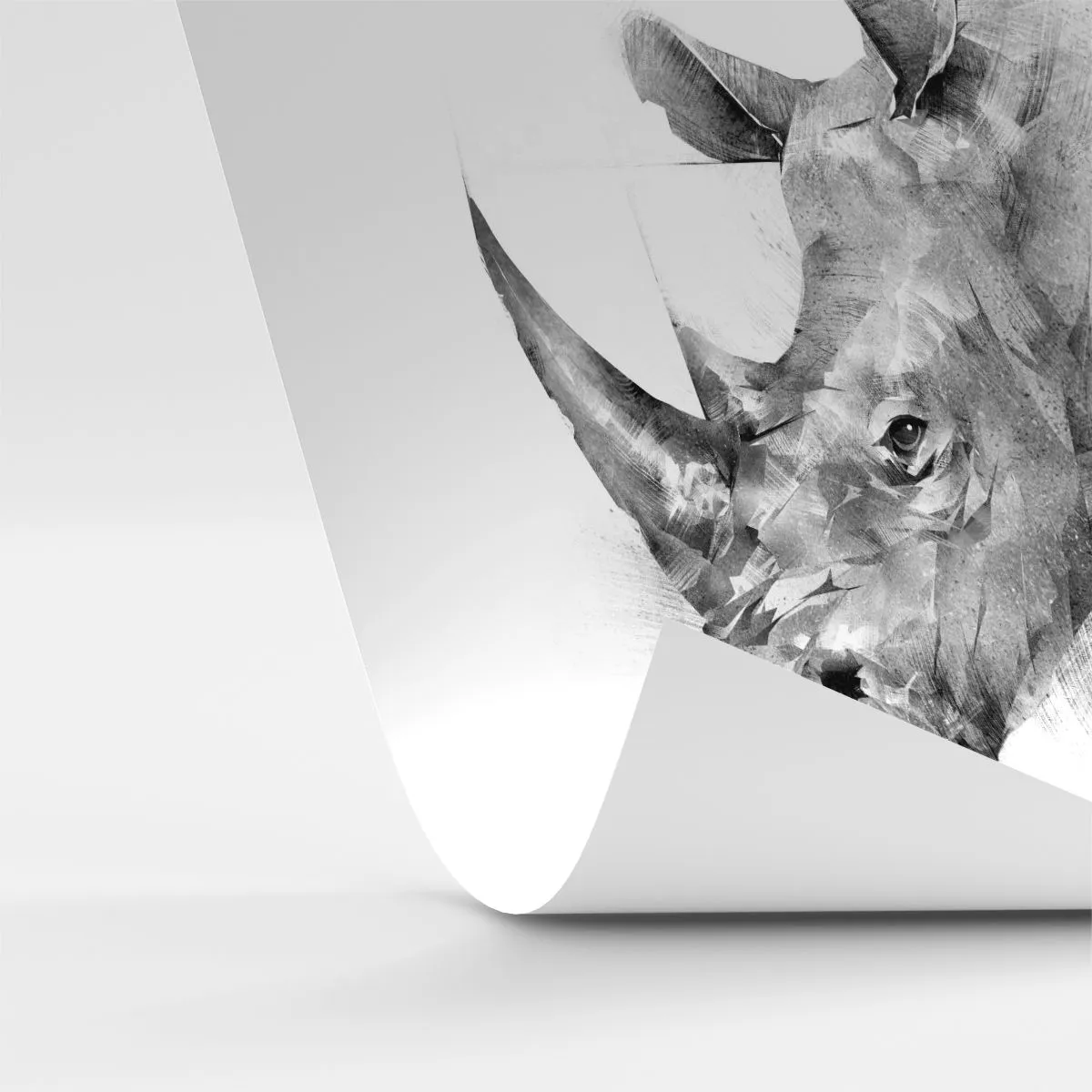 Fototapet Standard Eco - Afrikansk porträtt - Abstraktion, Noshörning, Djur - 400x280 cm