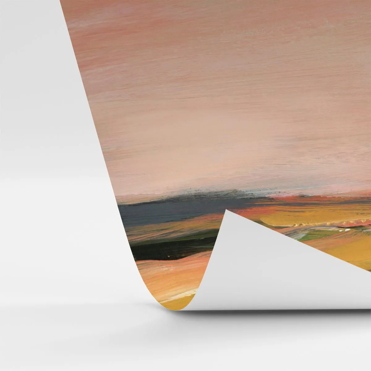 Fototapeta Standard Eco - Malebné panorama polí ve světle zapadajícího slunce - 100x70cm - V růžových tónech - Moderní nástěnná dekorace do obývacího pokoje a ložnice ARTTOR