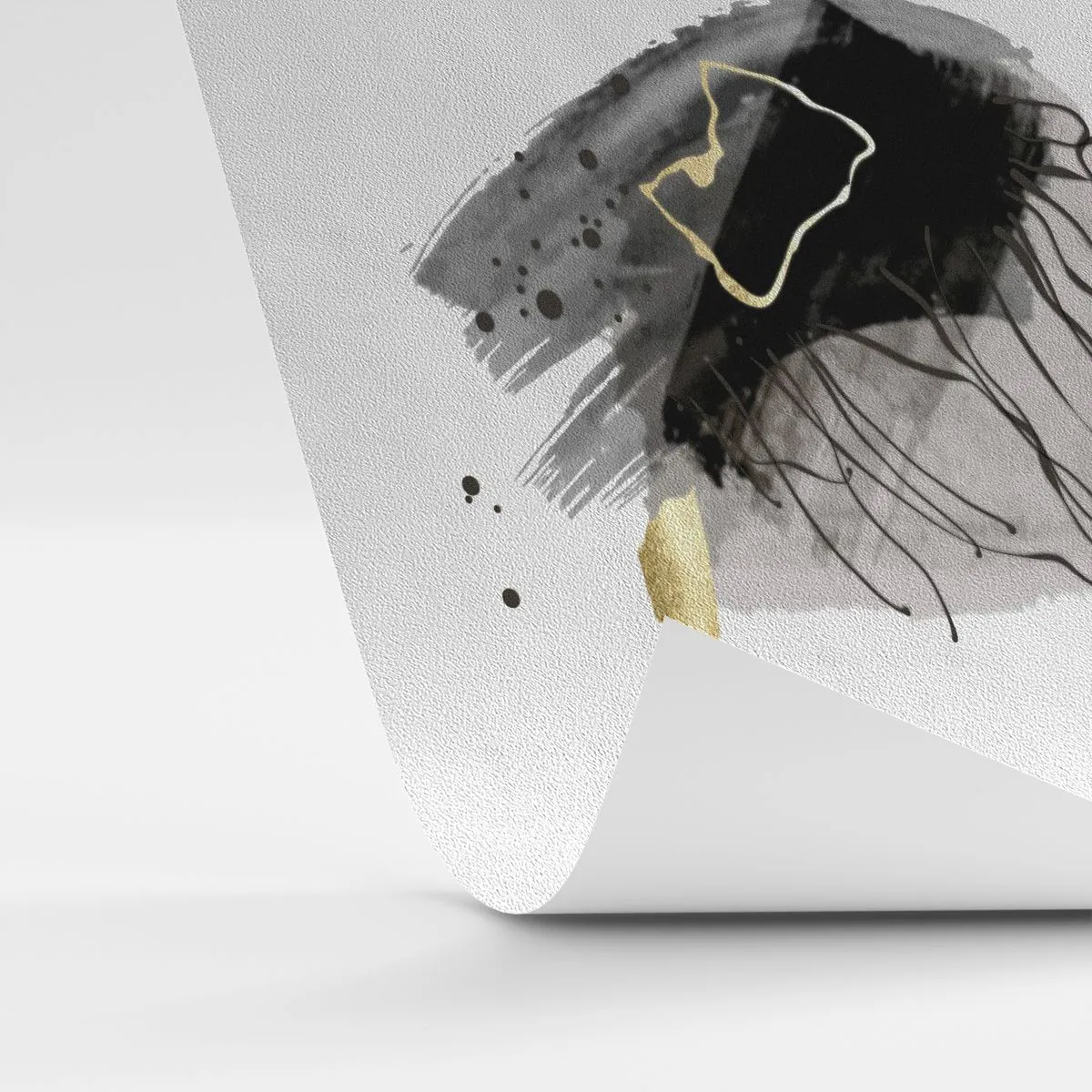 Photo Wallpaper Premium Sand - In Black and Gold - Abstraction, Piece, Graphics - 100x70 cm