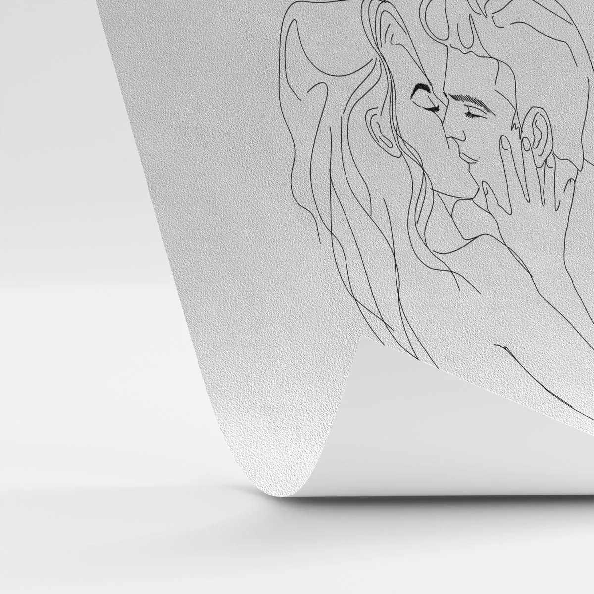 Photo Wallpaper Premium Sand - With the Same Line - Graphics, Couple in love, Kiss - 100x70 cm