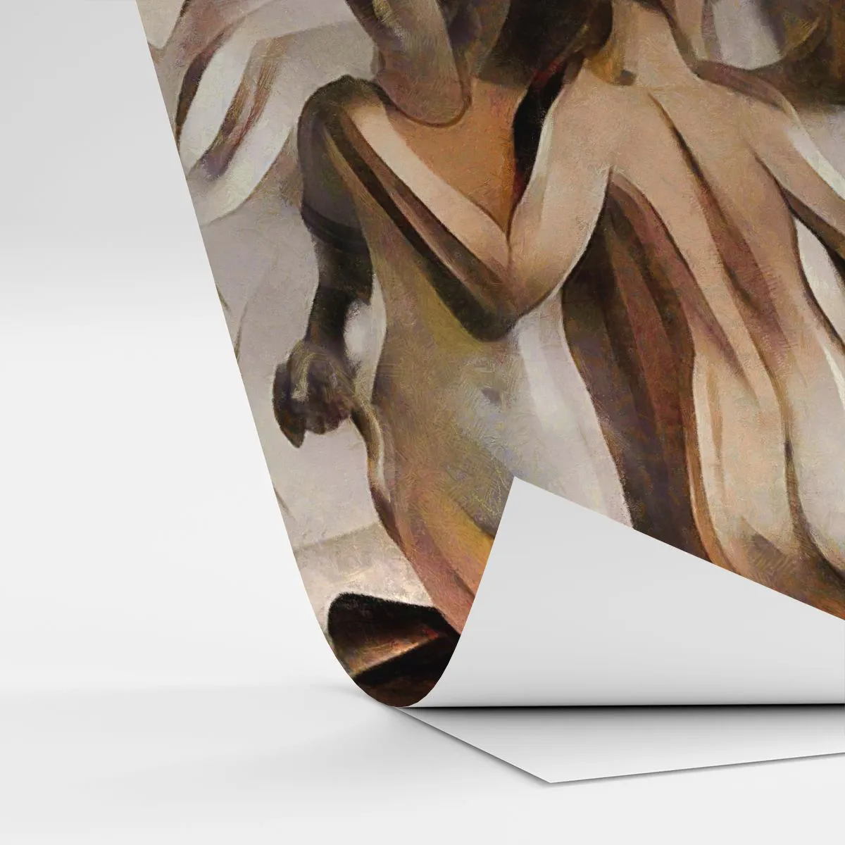 Fototapet Selvklæbende Deluxe Sticker - Tre Nåder 2.0 - Kvinde, Kubisme, Stykke - 350x256 cm