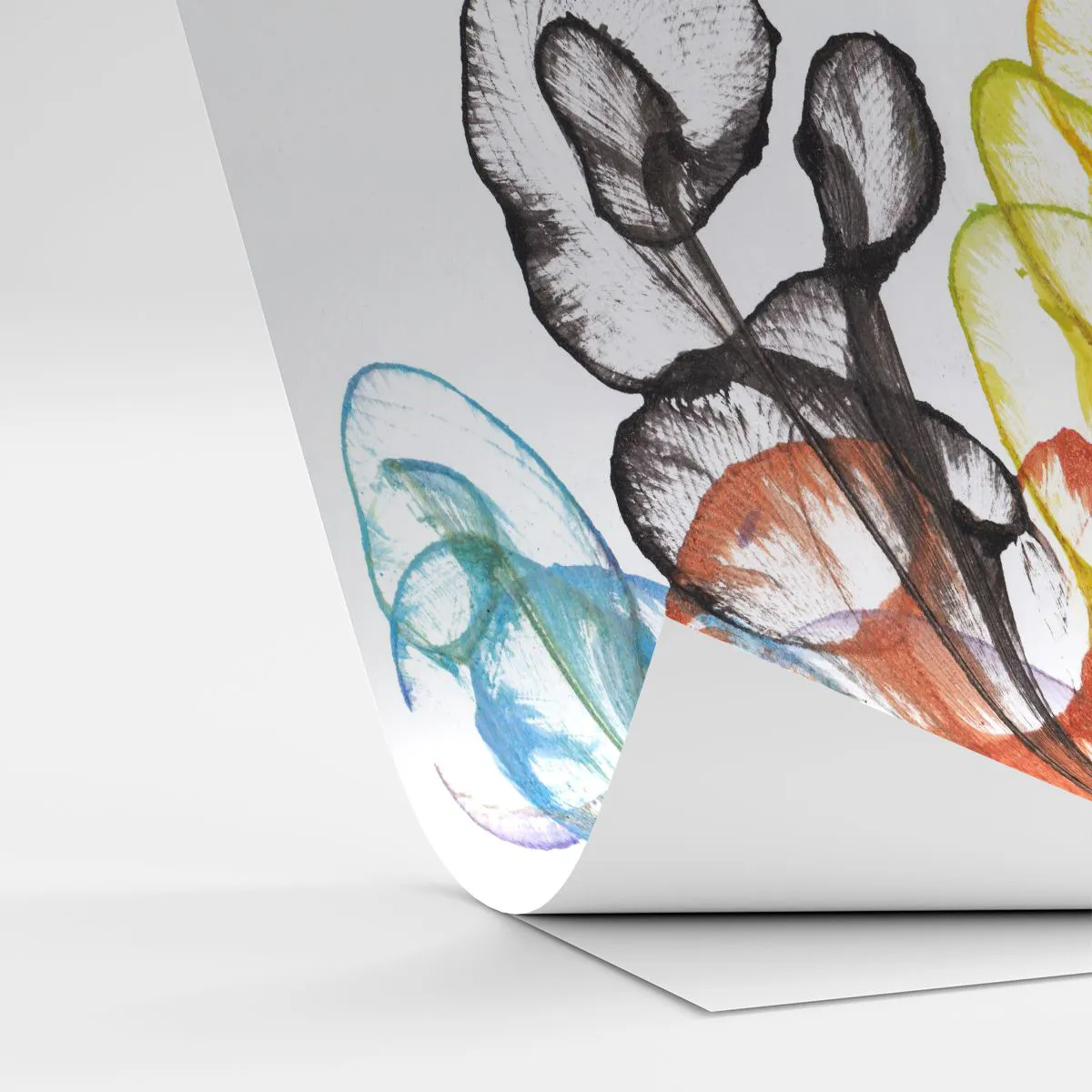 Selbstklebende Fototapete Deluxe Sticker - Blumen mit Seele - Blumen, Abstraktion, Grafik - 100x70 cm