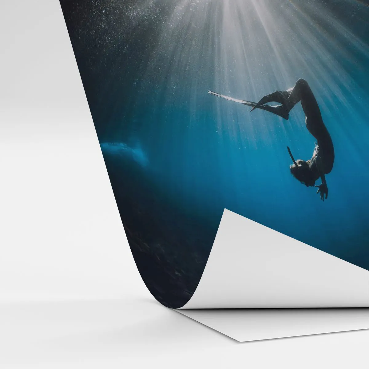 Tapet Autoadeziv Deluxe Sticker - Dans subacvatic - Peștera subacvatică, Raze de soare, Scufundări - 100x70 cm