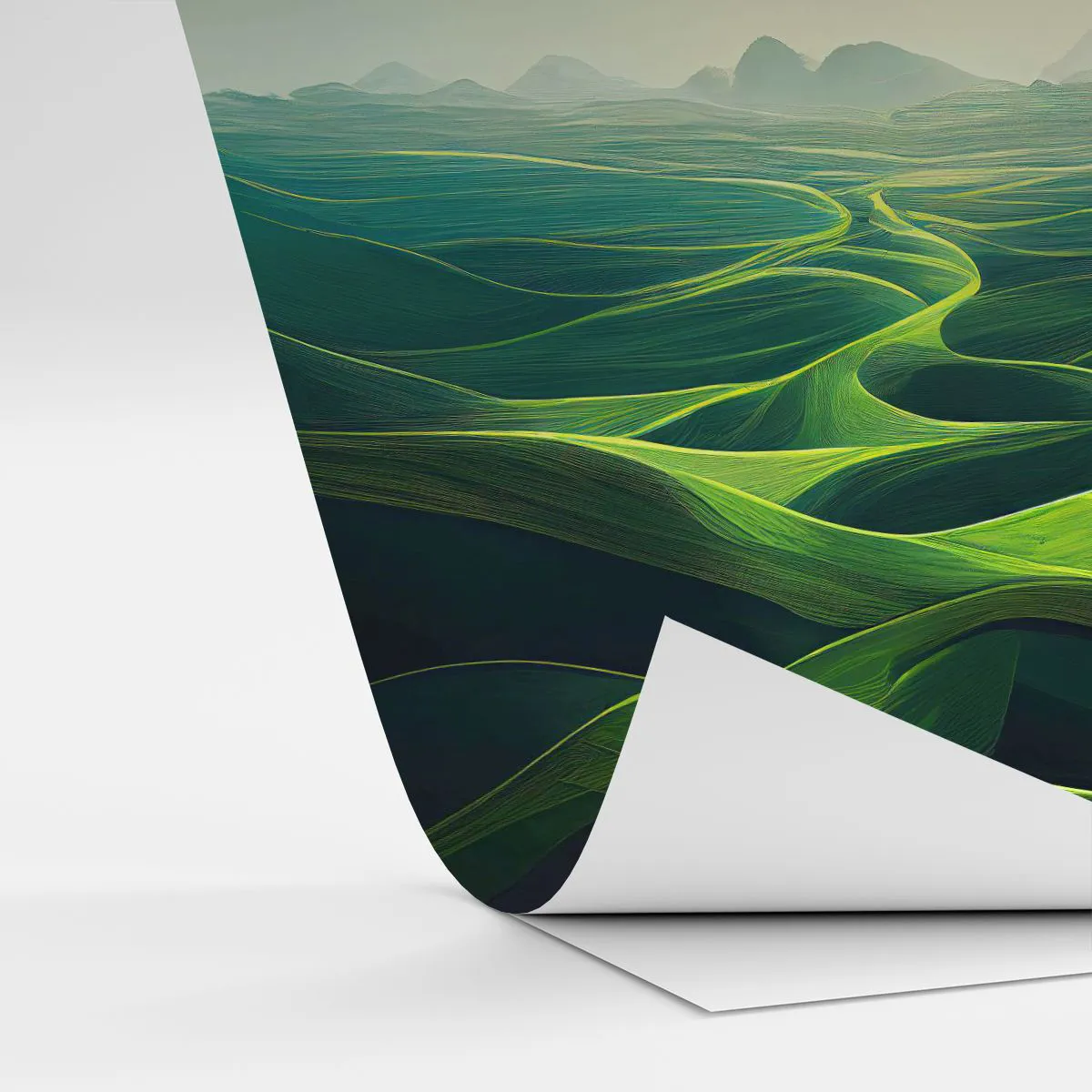 Selbstklebende Fototapete Deluxe Sticker - In den grünen Tälern - Landschaft, Wiese, Täler - 500x350 cm