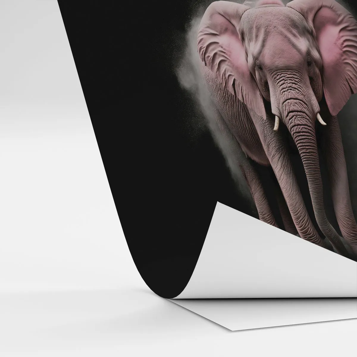 Självhäftande Fototapet Deluxe Sticker - Tänk inte på en rosa elefant! - Sol, Safari, Afrika - 100x70 cm