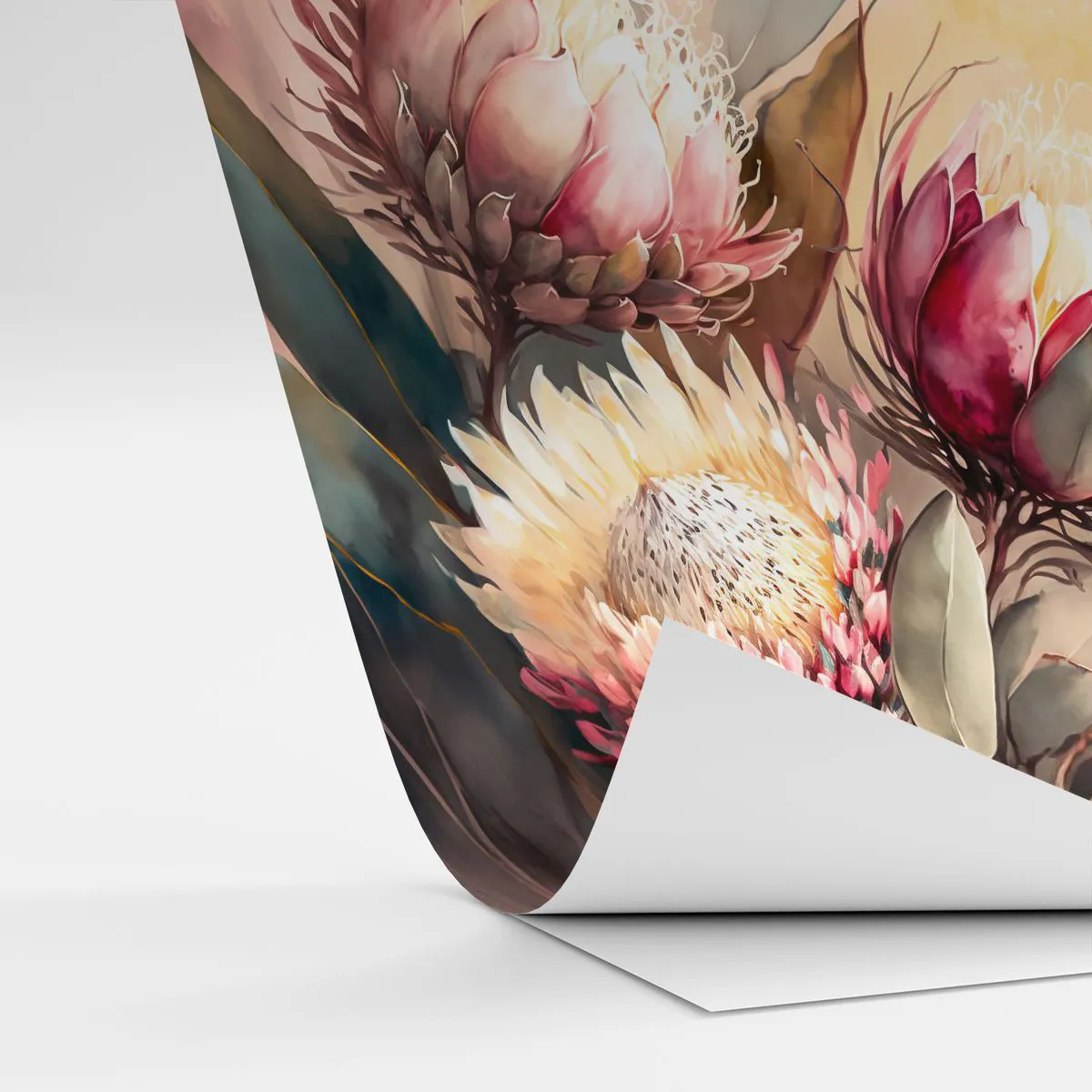 Tapet Autoadeziv Deluxe Sticker - Profil și en face - Flori, Art Deco, Botanică - 100x70 cm