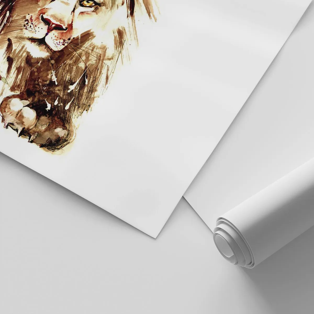 Papier Peint Photo Standard Eco - Force et dignité - Animaux, Lion, Abstraction - 250x175 cm