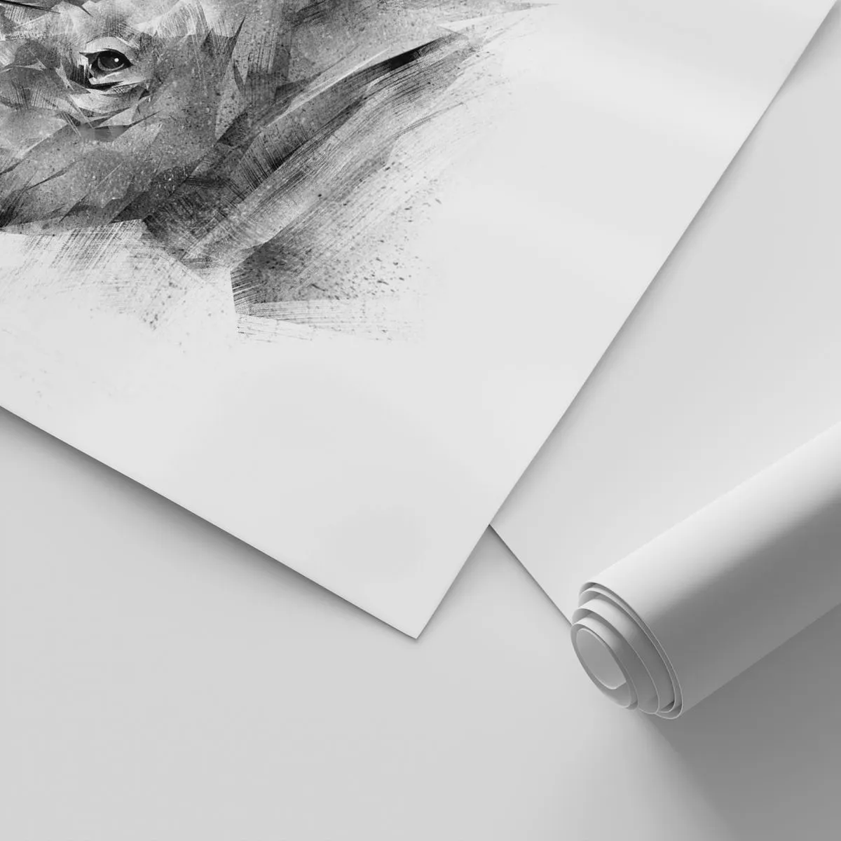 Fototapet Standard Eco - Afrikansk porträtt - Abstraktion, Noshörning, Djur - 400x280 cm