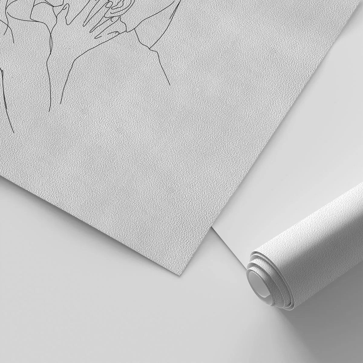 Photo Wallpaper Premium Sand - With the Same Line - Graphics, Couple in love, Kiss - 100x70 cm