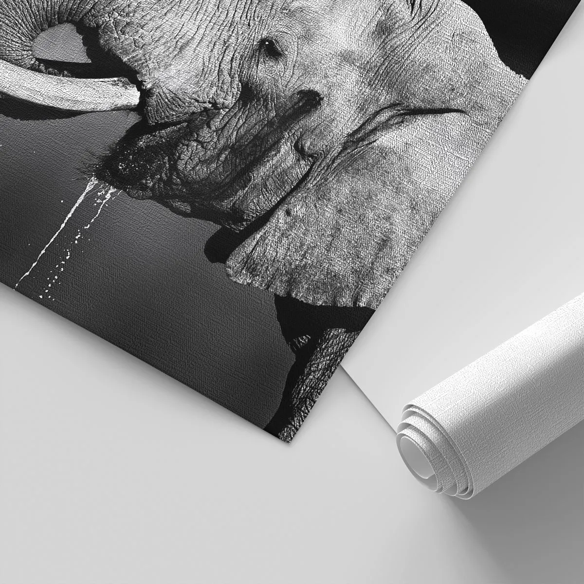 Fototapeta Premium Canvas - Ano, teď je to dobré - Zvířata, Slon, Afrika - 100x70 cm