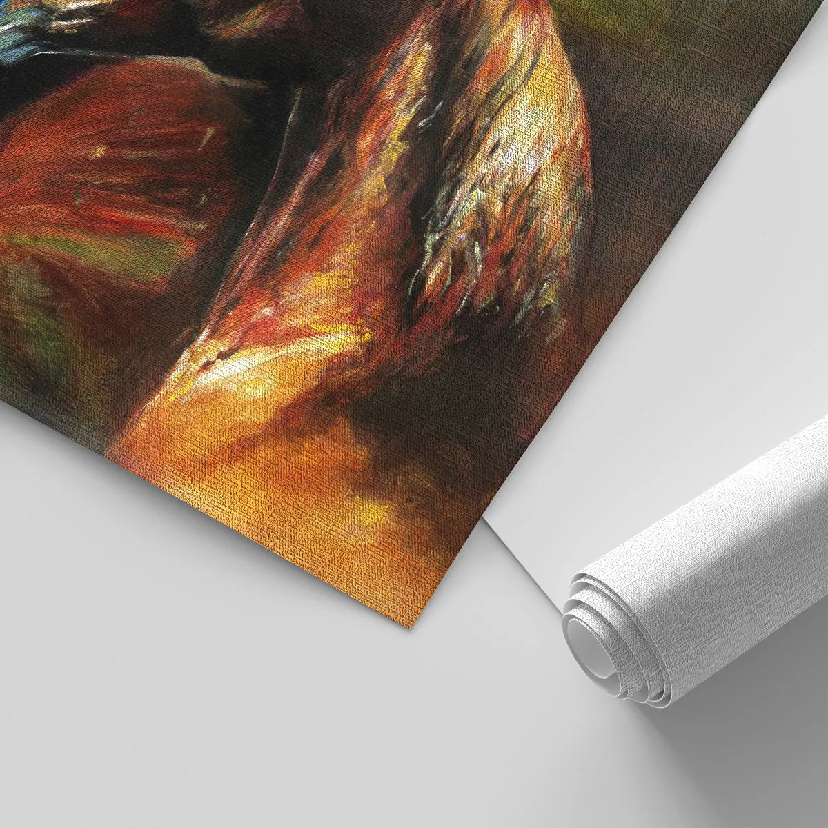 Fotomurali Premium Canvas - Una coppia di cavalli in una composizione pittorica - 100x70cm - Due volte più grazia - Decorazione murale moderna per soggiorno e camera da letto ARTTOR