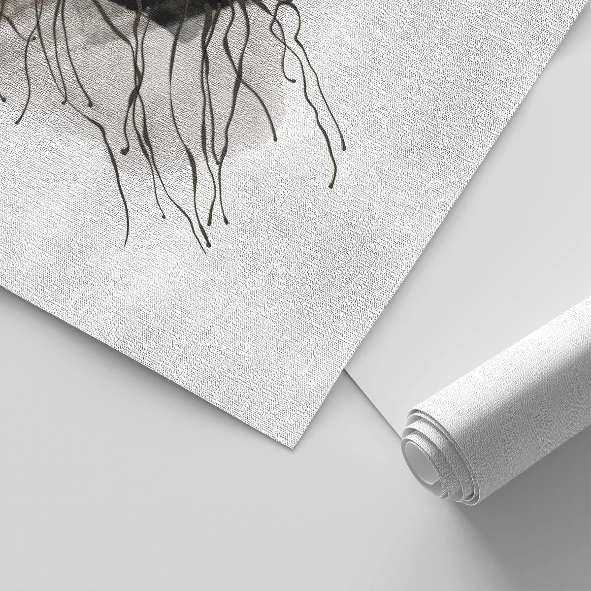 Papier peint sur mesure Premium Canvas - En noir et en or - Abstraction, Morceau, Graphique