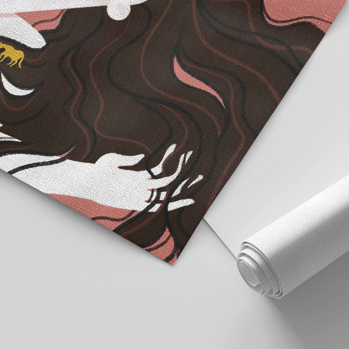 Fototapet Premium Canvas - Dröm om en gyllene häst - Kvinna, Porträtt, Minimalism - 450x315 cm