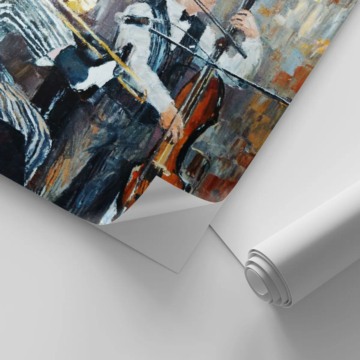 Maßgeschneiderte selbstklebende Fototapete Deluxe Sticker - Der ganze Jazz - Musik, Band, Musikinstrumente