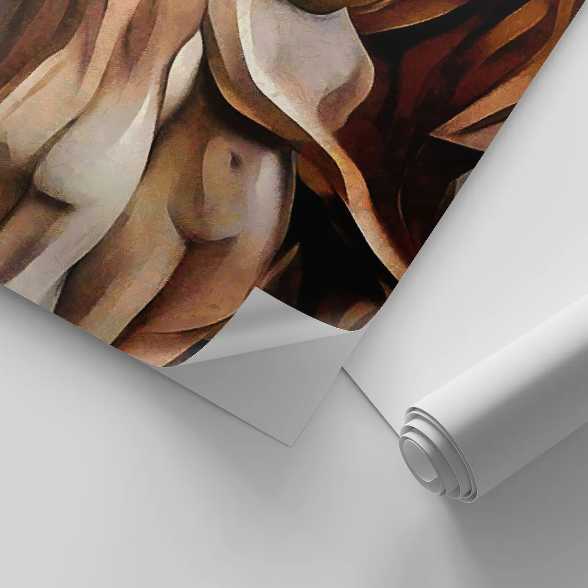 Fototapet Selvklæbende Deluxe Sticker - Tre Nåder 2.0 - Kvinde, Kubisme, Stykke - 350x256 cm