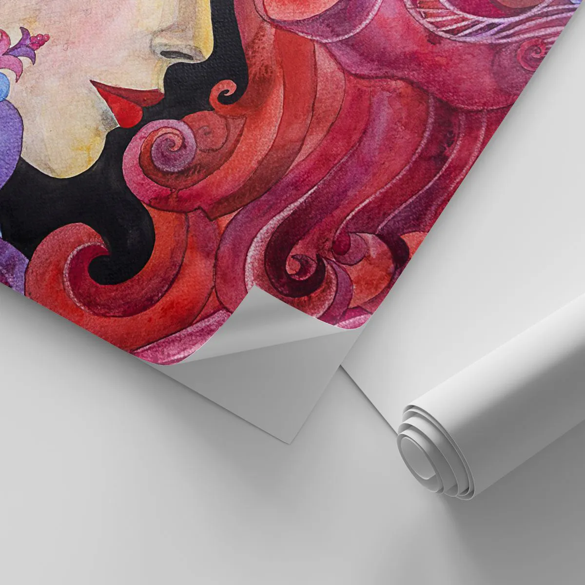 Tapet Autoadeziv Deluxe Sticker - Secesiunea mai trăiește - Femeie, Flori, Zeiţă - 100x70 cm