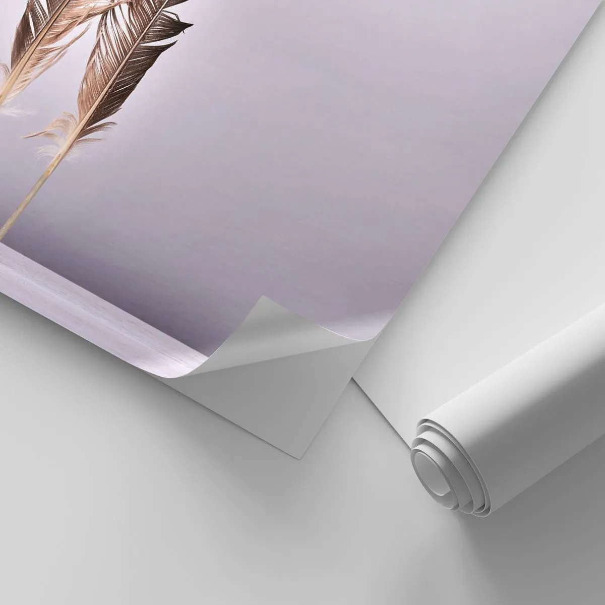 Fototapet på mål Selvklæbende Deluxe Sticker - Mod intetheden - Fuglefjer, Stykke, Grafik