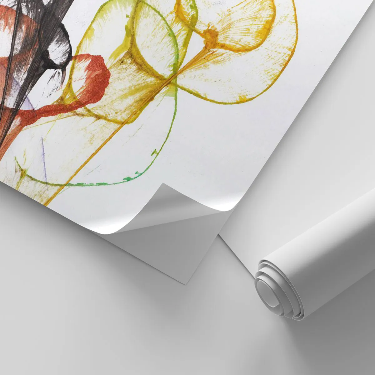 Selbstklebende Fototapete Deluxe Sticker - Blumen mit Seele - Blumen, Abstraktion, Grafik - 100x70 cm