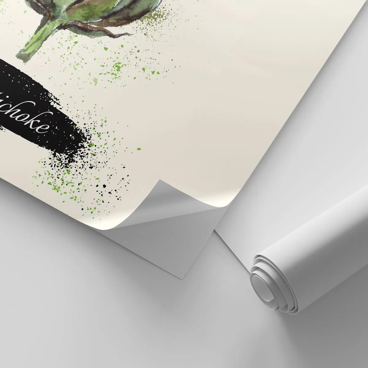 Öntapadós Fotótapéta Deluxe Sticker - Eviva zöldségek! - Articsóka, Konyha, Vízfestmény - 500x350 cm