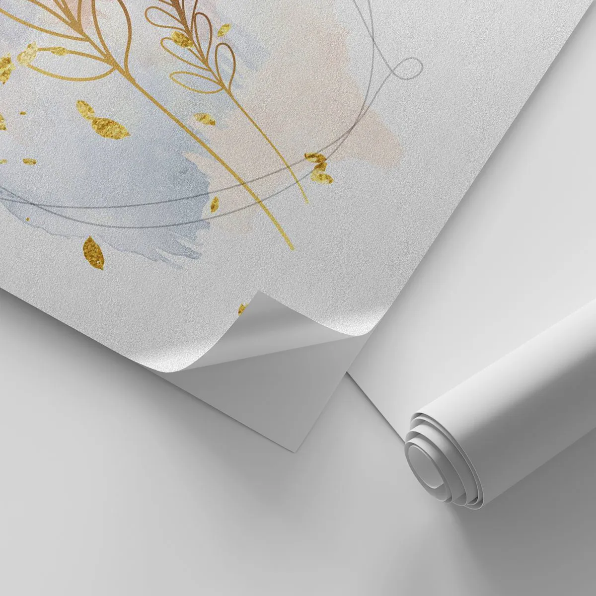 Selbstklebende Fototapete Deluxe Sticker - Goldenr Hauch - Hell, Minimalistisch, Modern - 500x350 cm