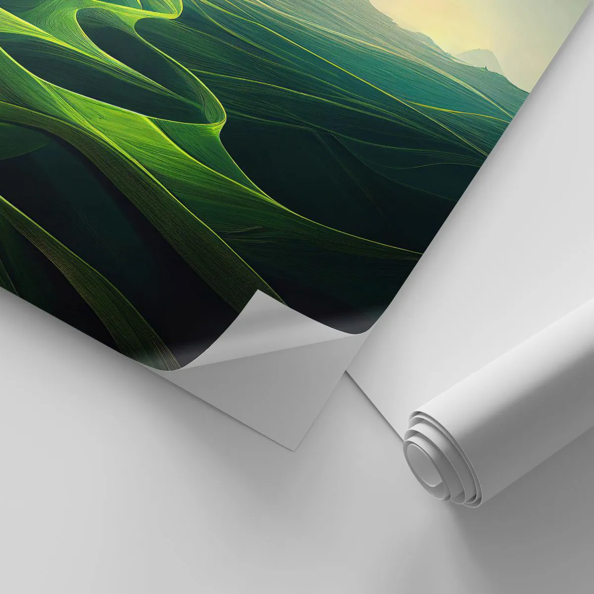 Selbstklebende Fototapete Deluxe Sticker - In den grünen Tälern - Landschaft, Wiese, Täler - 500x350 cm