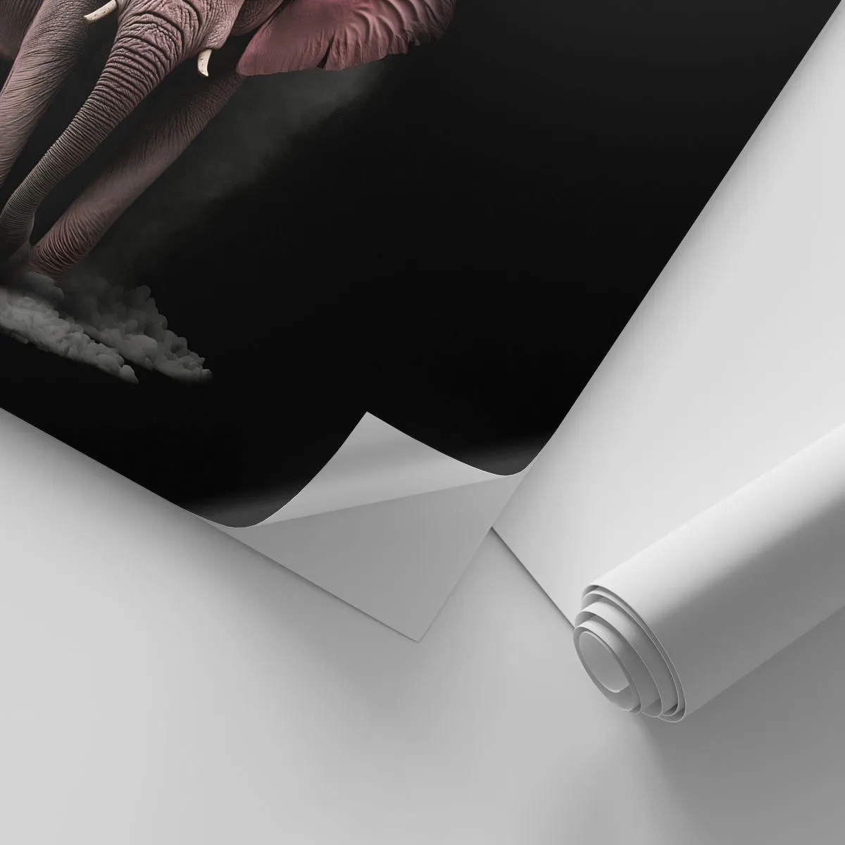 Självhäftande Fototapet Deluxe Sticker - Tänk inte på en rosa elefant! - Sol, Safari, Afrika - 100x70 cm