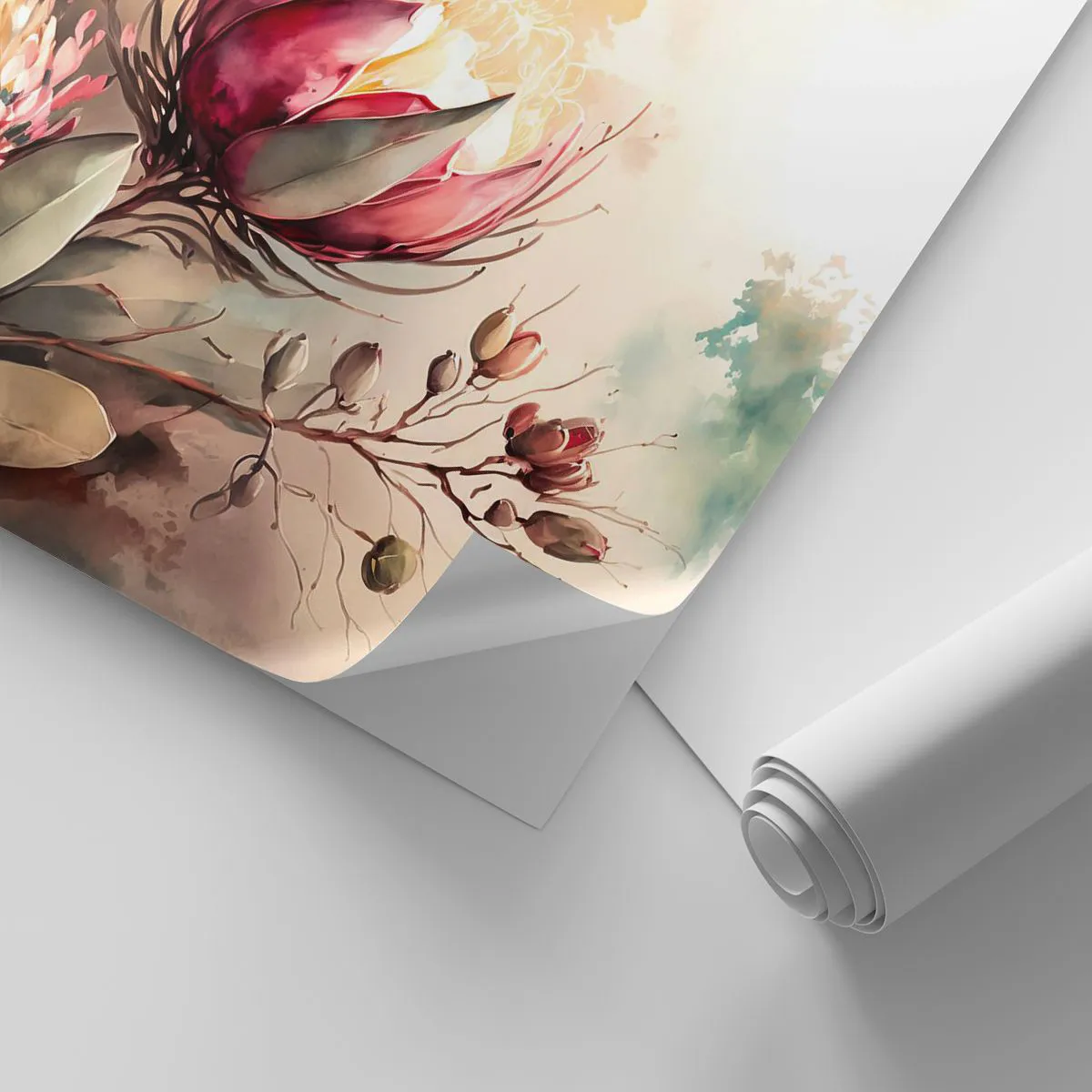 Tapet Autoadeziv Deluxe Sticker - Profil și en face - Flori, Art Deco, Botanică - 100x70 cm