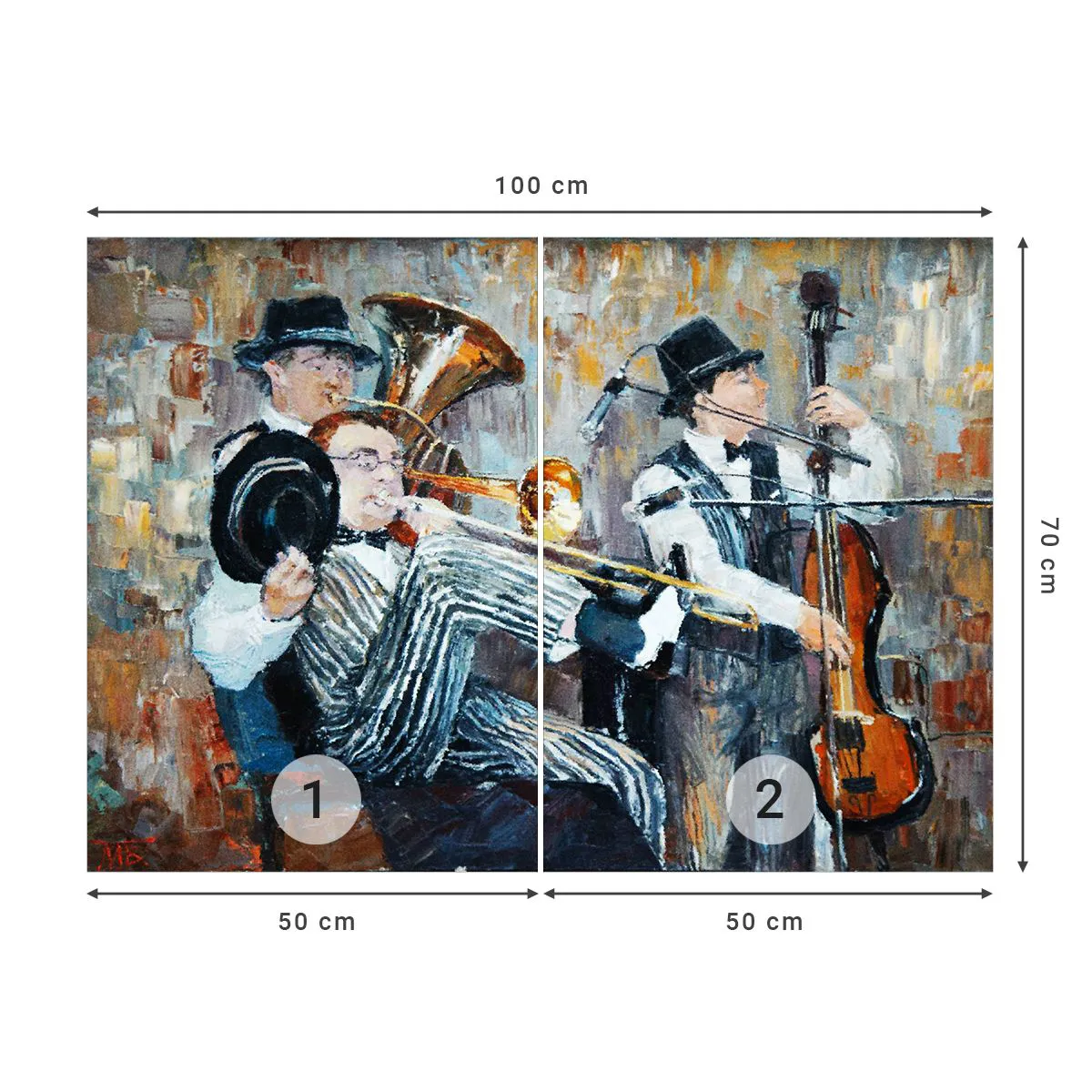 Tapet Premium Sand - Numai jazz - Muzică, Grup, Instrumente muzicale - 100x70 cm