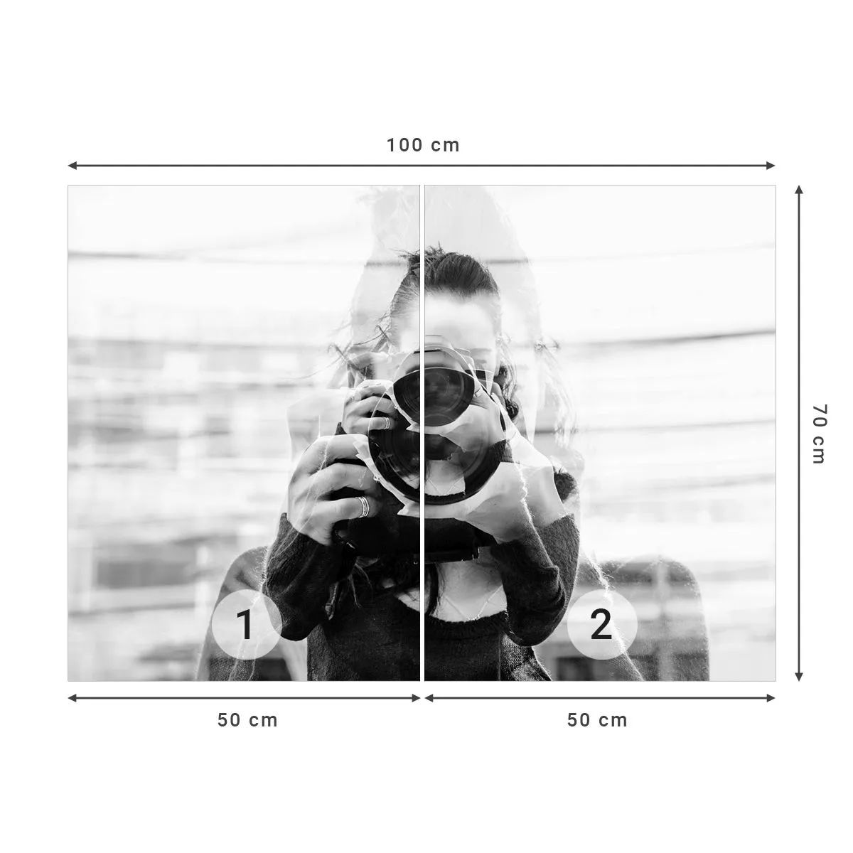 Photo Wallpaper Premium Sand - Creator and the Creation - Abstraction, Photographer, Woman - 100x70 cm