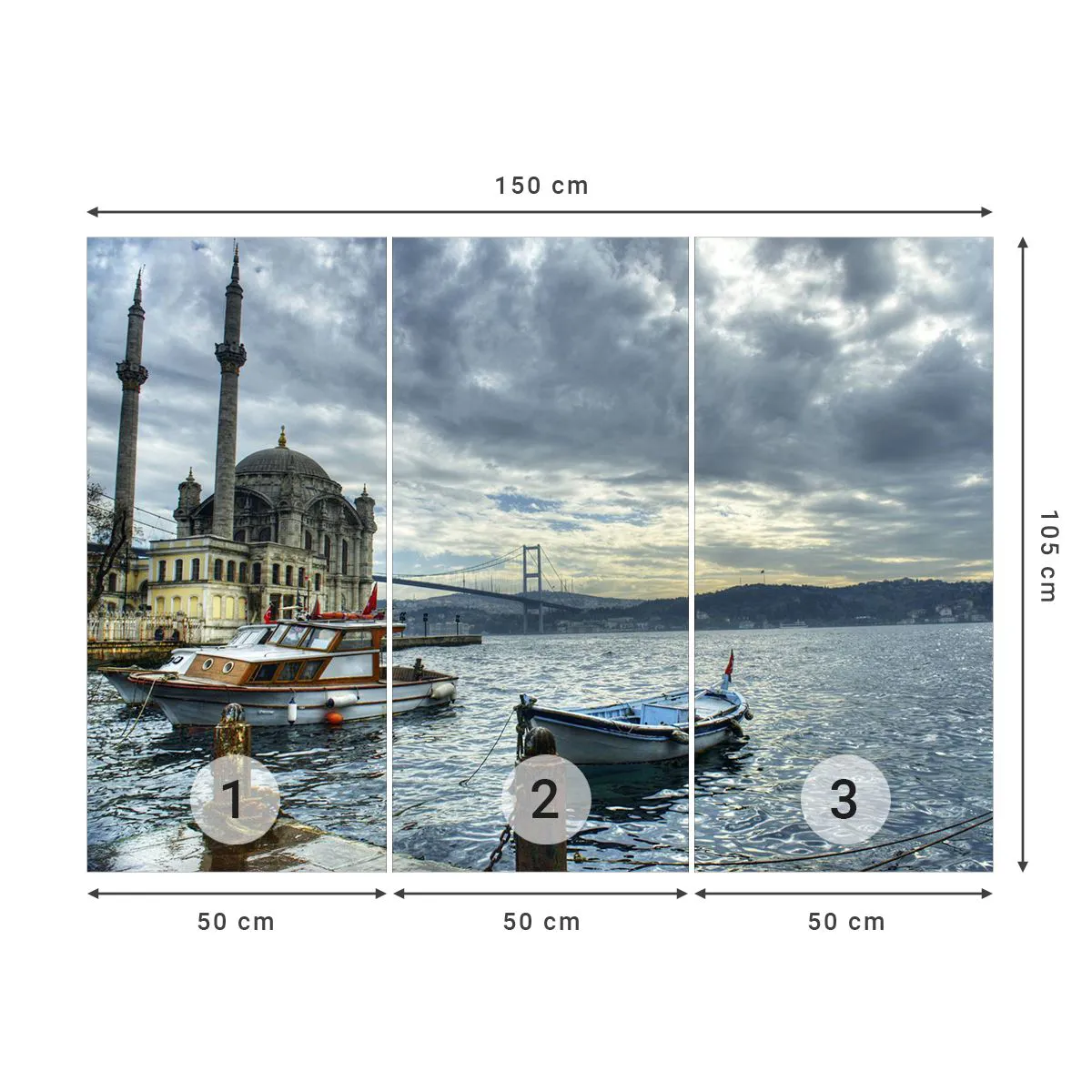 Papier Peint Photo Premium Sand - Aux confins des mondes - Ville, Istanbul, Turquie - 150x105 cm